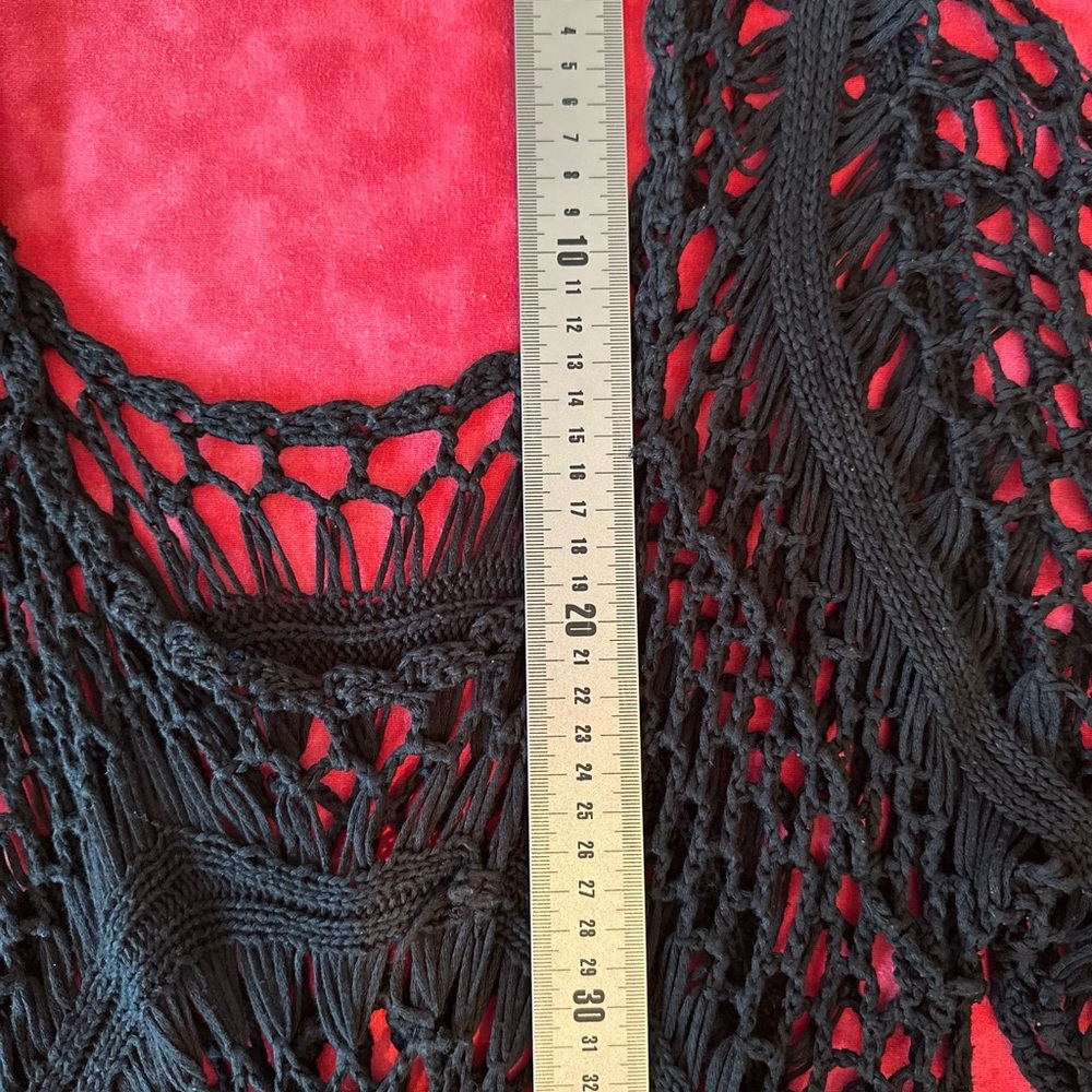 Black Crochet Fringe Top - Picture 10 of 11